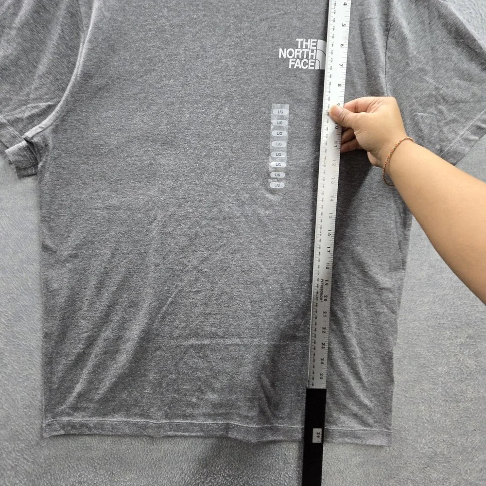 The North Face Men Shirt L Gray Graphic Logo Spellout M Evo Throwback SS Tee NWT